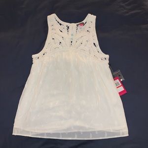 Vince Camuto Monila Crochet Textured Top (XS)